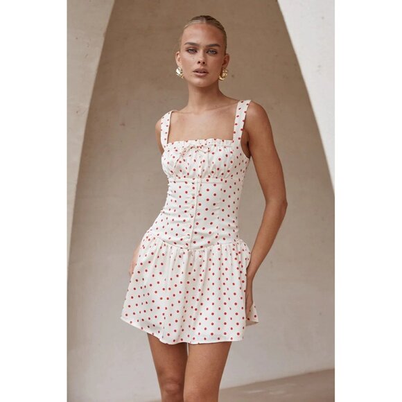 Runaway The Label Santori Mini Dress in Red Polka - Picture 6 of 6